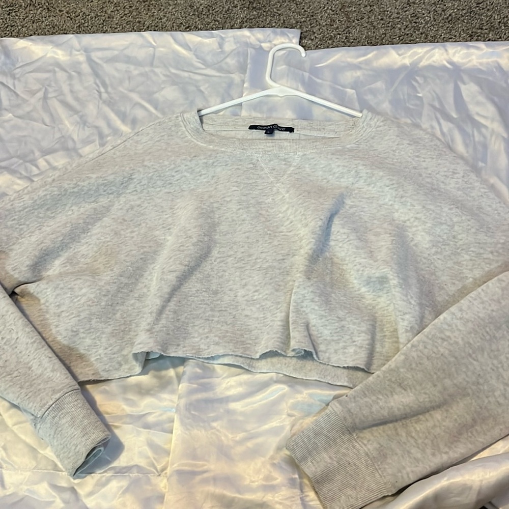 Cropped Gray Crewneck